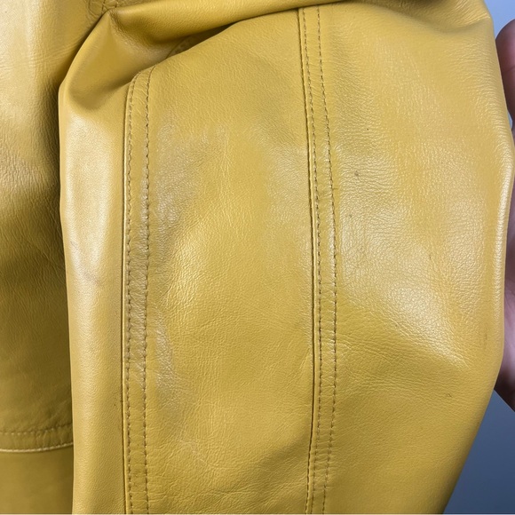 Women's 100% Genuine Leather Jacket Biker Motorcycle Yellow Jacket size XXL - Picture 5 of 9